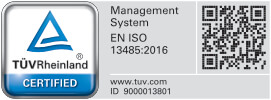 TUVRheinland Certified Management System EN ISO 13485:2016